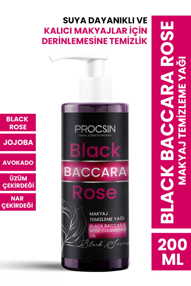 PROCSIN Black Baccara Rose Make-Up Cleansing Oil 200 ML - 1