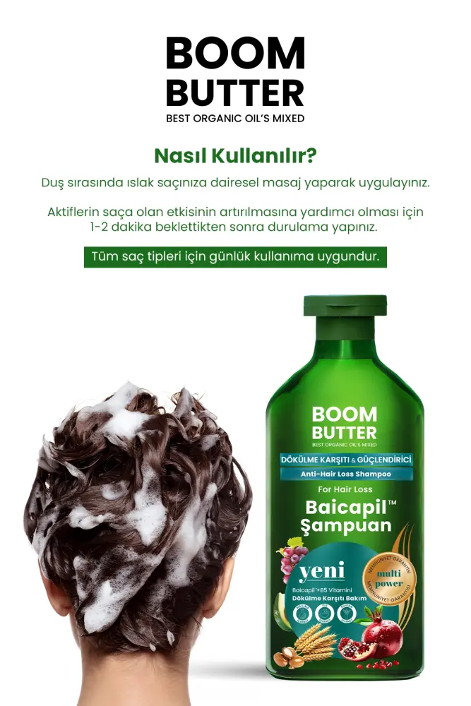 BOOM BUTTER %2 Baicapil Dökülme Önleyici ve Onarım Şampuanı 400ML - 6