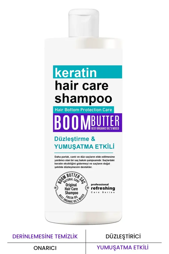 BOOM BUTTER Güçlendirici Onarıcı Keratin Saç Bakım Şampuanı 300 ML