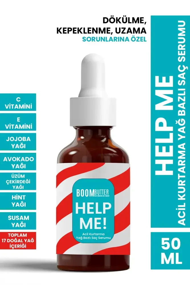 BOOM BUTTER Help Me Acil Kurtarma Yağ Bazlı Saç Serumu - BOOM BUTTER