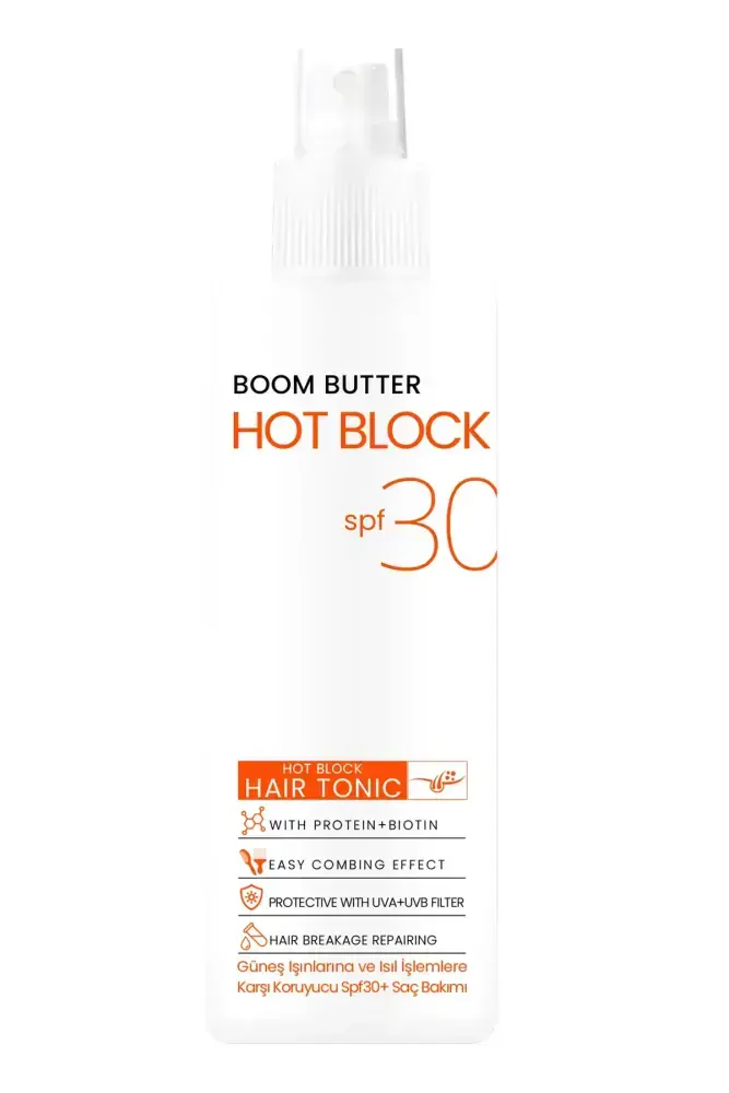 BOOM BUTTER Isıl İşlem ve Güneş Koruyucu Hot Block SPF 30+ Saç Toniği 150ML - 3