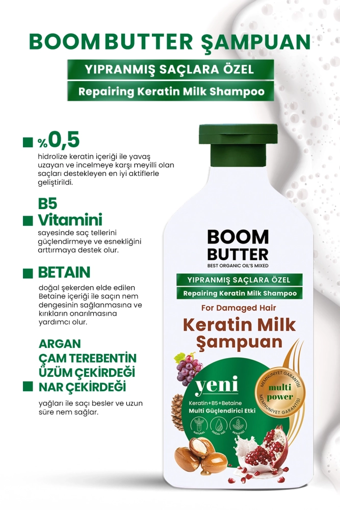 BOOM BUTTER Keratin Milk Şampuan 400 ML - 4