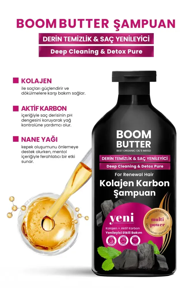 BOOM BUTTER Kolajen Karbon Saç Yenileyici Şampuan 400 ML - 6