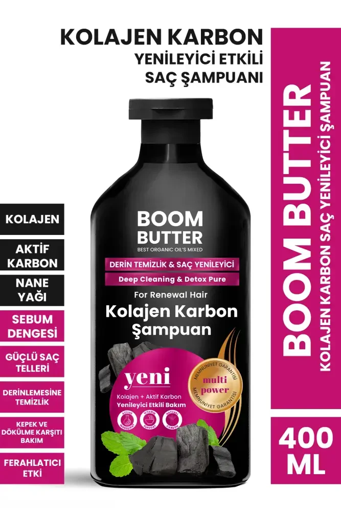 BOOM BUTTER Kolajen Karbon Saç Yenileyici Şampuan 400 ML - BOOM BUTTER