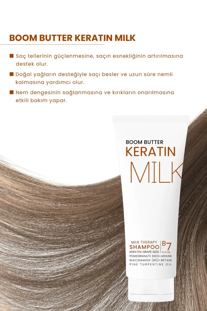 BOOM BUTTER Multifonksiyonel (7 Aktif) Keratin Milk Şampuan 250 ML - 2