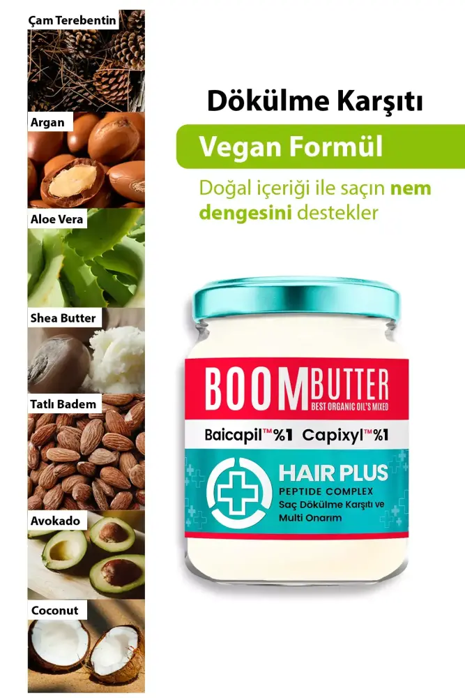 BOOM BUTTER Plus Dökülme Karşıtı %1 Baicapil + %1 Capixyl Besleyici Saç Bakım Yağı 190 ML - 4