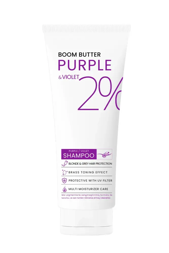 BOOM BUTTER Renk ve Saç Yapısı Koruyucu Purple Mor Şampuan 250 ML - 7
