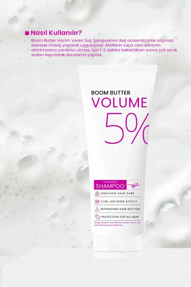 BOOM BUTTER Zayıf İnce Telli Saçlar için Volume Şampuan 250 ML - 7