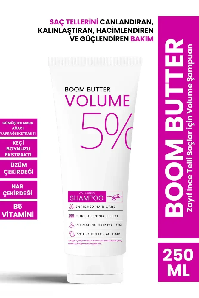 BOOM BUTTER Volume Shampoo for Weak Thin Hair 250 ML - BOOM BUTTER