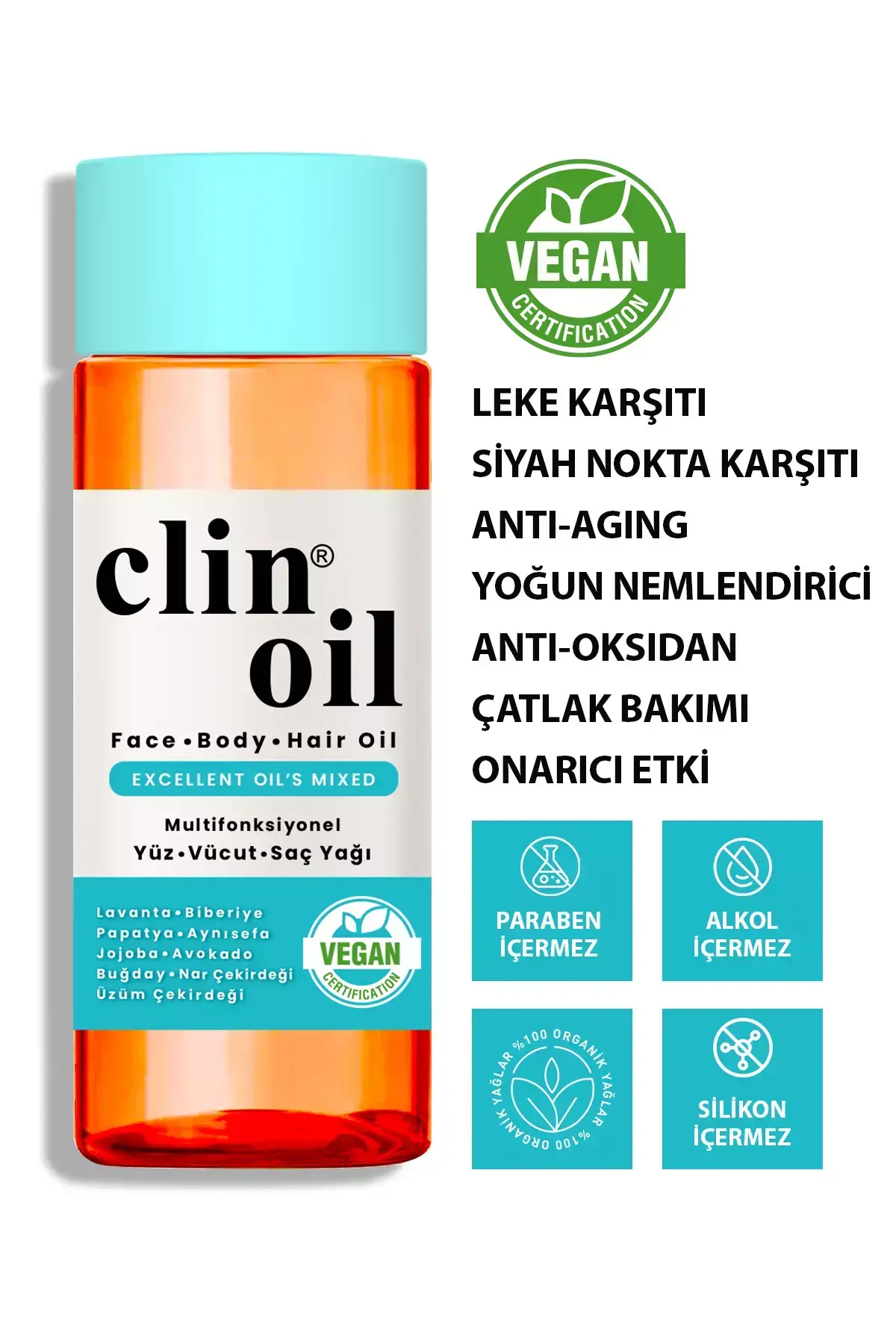 PROCSIN Clin Oil Multifonksiyonel Oil (Yüz Vücut Saç) 100ml - 2
