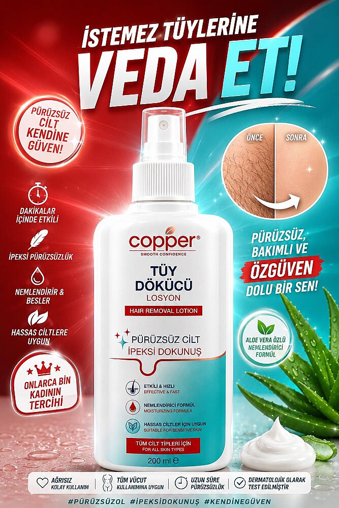 COPPER Tüy Dökücü Losyon 200 ML - COPPER