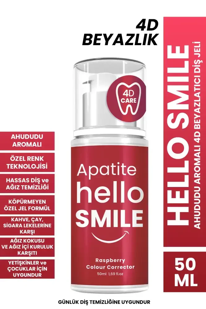 Apatite Hello Smile Ahududu Aromalı 4D Beyazlatıcı Diş Jeli 