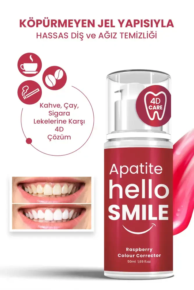 Apatite Hello Smile Ahududu Aromalı 4D Beyazlatıcı Diş Jeli - 6