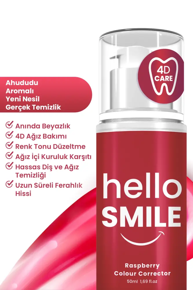 HELLO SMILE Ahududu Aromalı Anında Beyazlatıcı Diş Jeli - 2