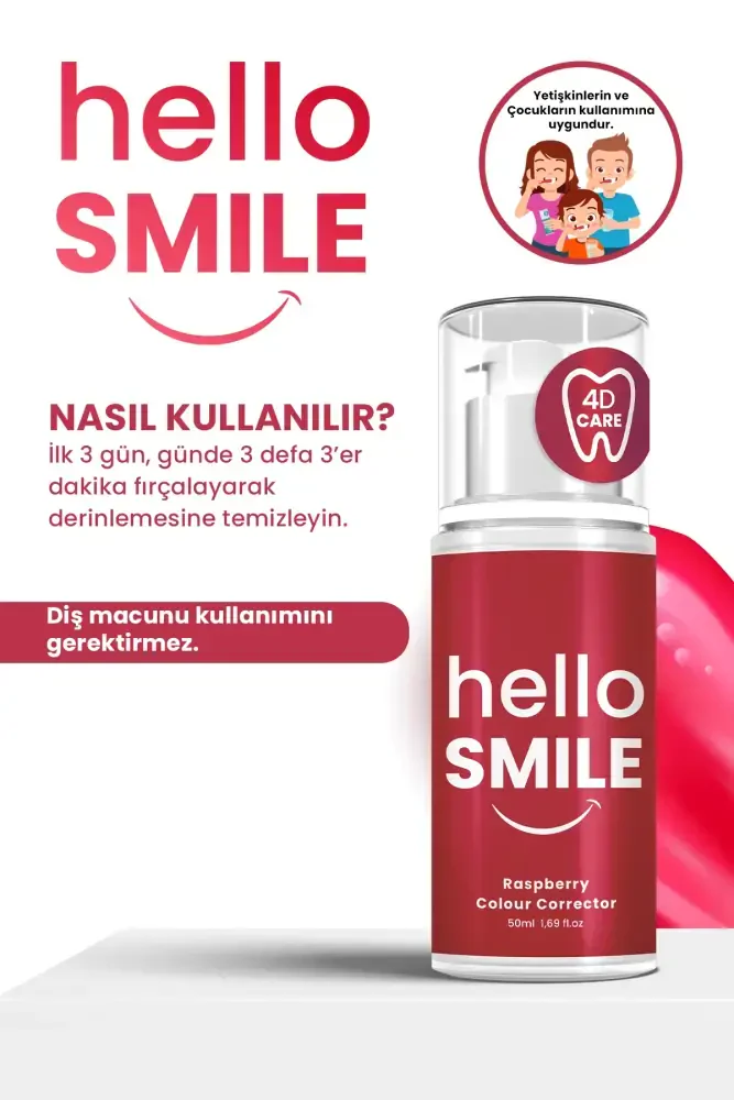 HELLO SMILE Ahududu Aromalı 4D Beyazlatıcı Diş Jeli - 6
