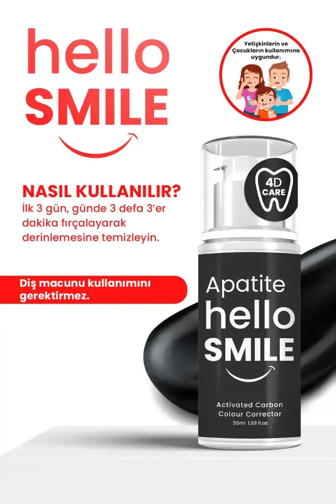 Apatite Hello Smile Aktif Karbonlu 4D Beyazlatıcı Diş Jeli - 5