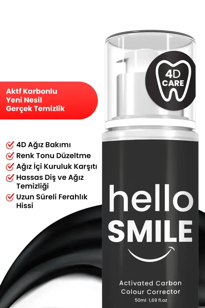 HELLO SMILE Aktif Karbonlu 4D Beyazlatıcı Diş Jeli - 2