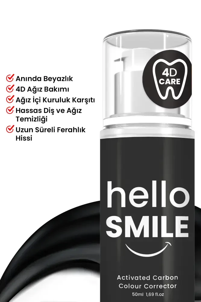 HELLO SMILE Aktif Karbonlu 4D Beyazlatıcı Diş Jeli - 3