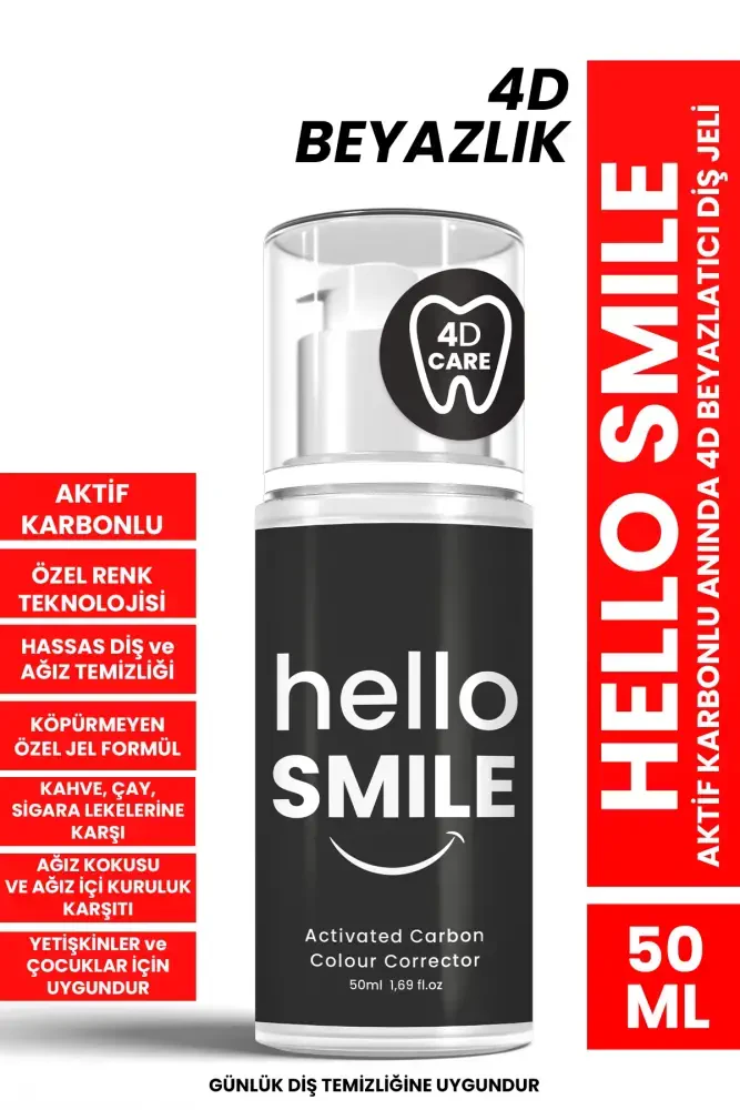 HELLO SMILE Aktif Karbonlu 4D Beyazlatıcı Diş Jeli 