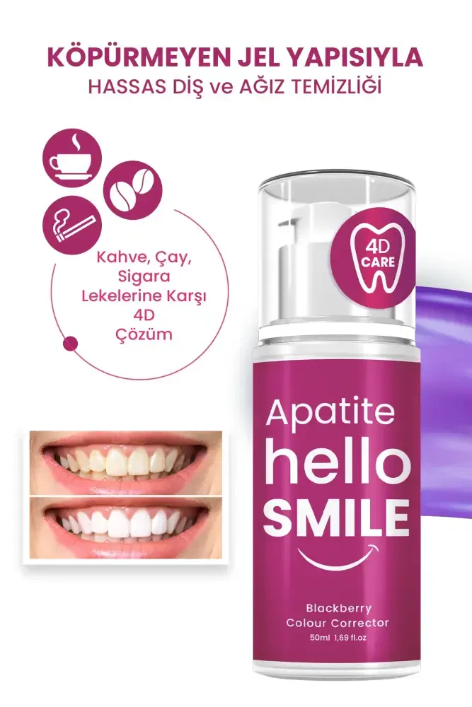 Apatite Hello Smile Böğürtlen Aromalı 4D Beyazlatıcı Diş Jeli - 2