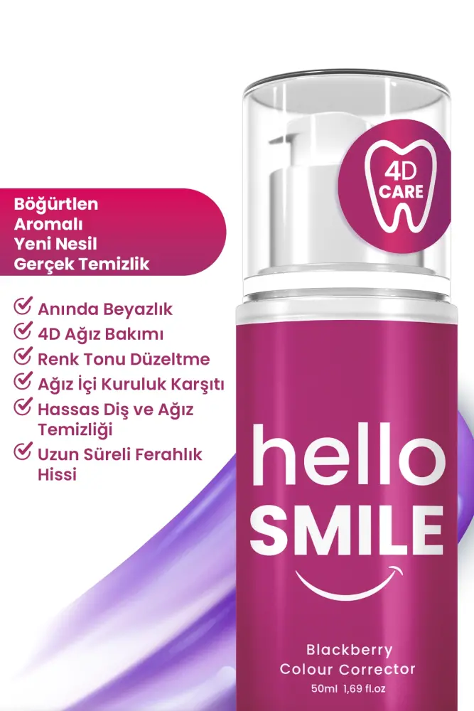 HELLO SMILE Böğürtlen Aromalı Anında Beyazlatıcı Diş Jeli - 2