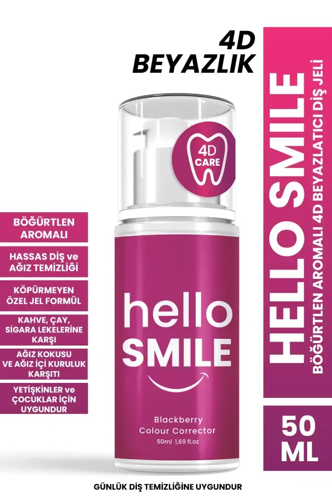 HELLO SMILE Böğürtlen Aromalı 4D Beyazlatıcı Diş Jeli 