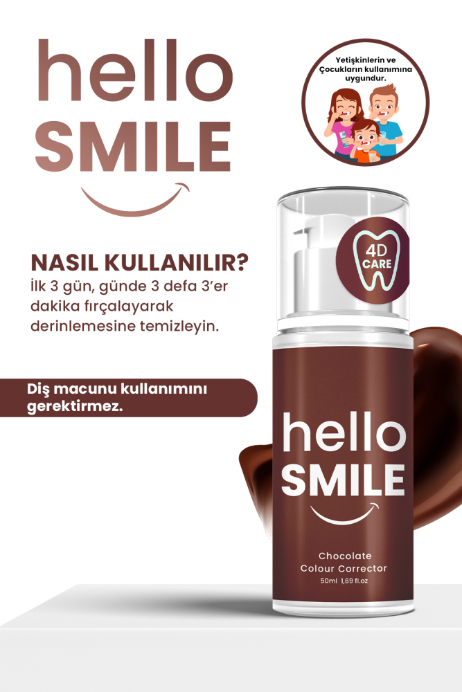 HELLO SMILE Çikolata Aromalı 4D Beyazlatıcı Diş Jeli - 6