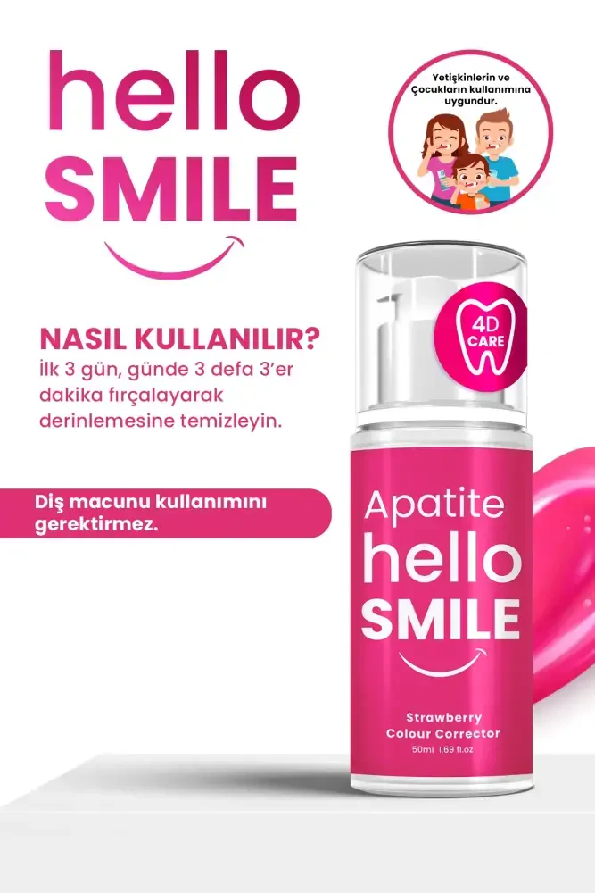 Apatite Hello Smile Çilek Aromalı 4D Beyazlatıcı Diş Jeli - 6