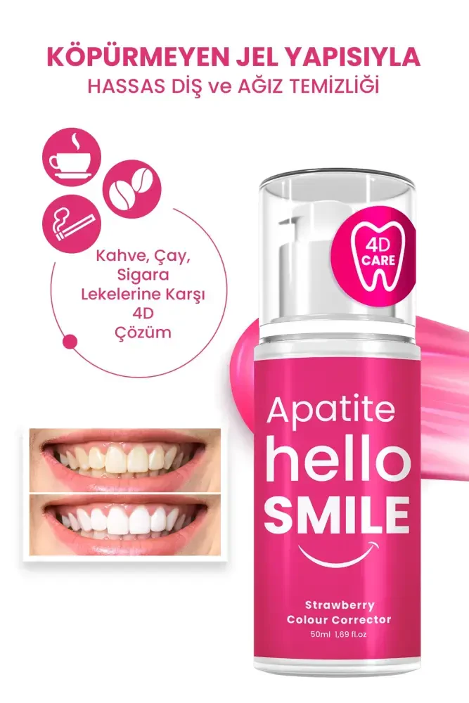 Apatite Hello Smile Çilek Aromalı 4D Beyazlatıcı Diş Jeli - 7