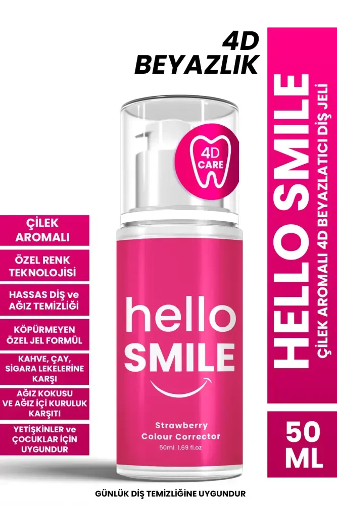 HELLO SMILE Çilek Aromalı 4D Beyazlatıcı Diş Jeli - 1