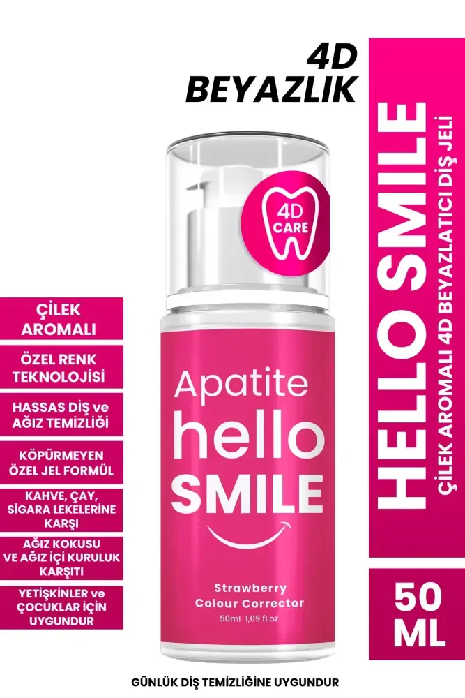 HELLO SMILE Çilek Aromalı 4D Beyazlatıcı Diş Jeli 
