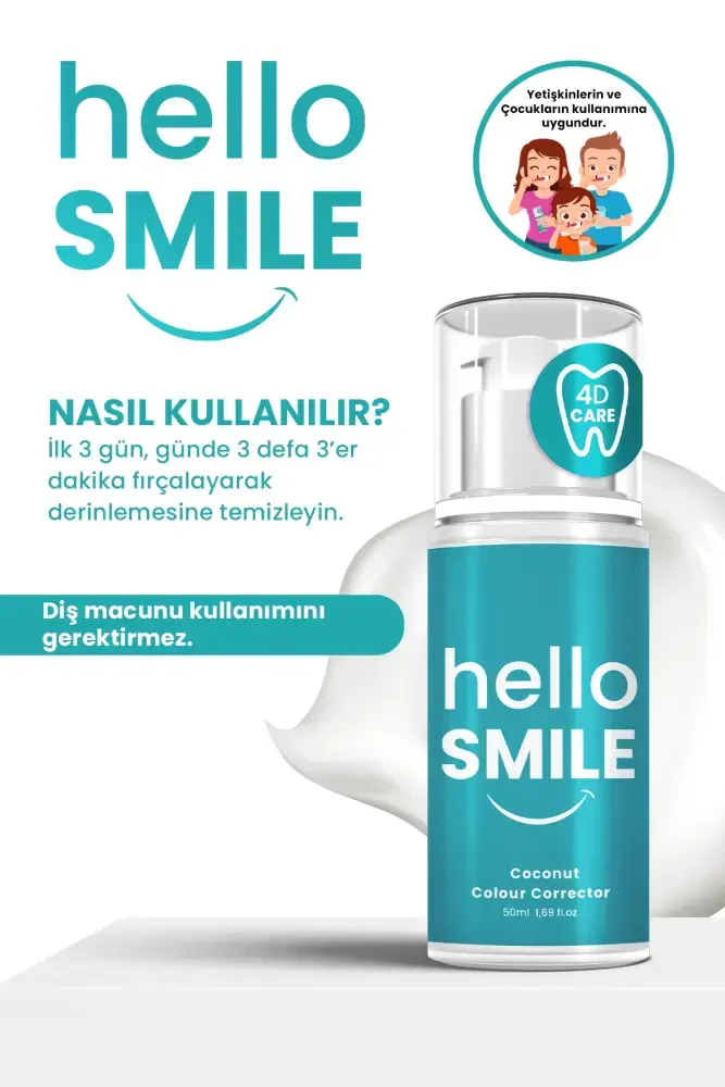 HELLO SMILE Hindistan Cevizi Aromalı 4D Beyazlatıcı Diş Jeli - 5