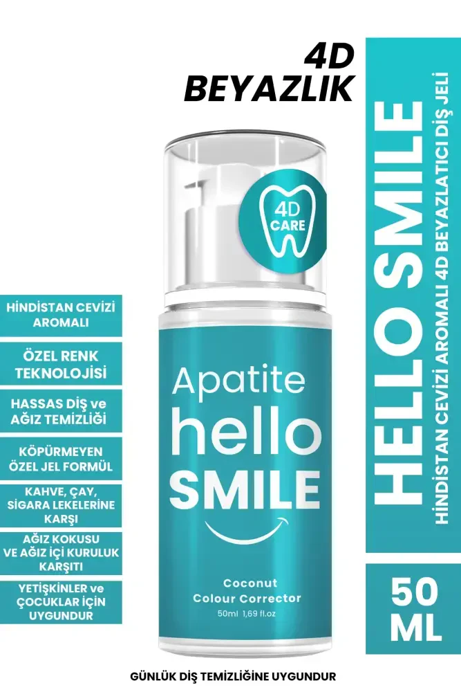 HELLO SMILE Hindistan Cevizi Aromalı 4D Beyazlatıcı Diş Jeli 