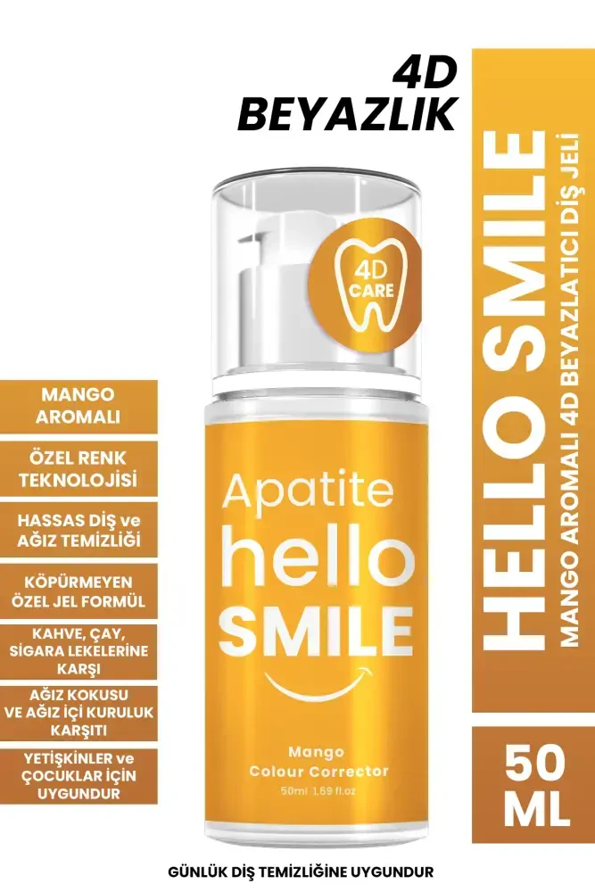Apatite Hello Smile Mango Aromalı 4D Beyazlatıcı Diş Jeli - Apatite Hello Smile