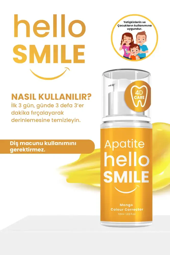 Apatite Hello Smile Mango Aromalı 4D Beyazlatıcı Diş Jeli - 5