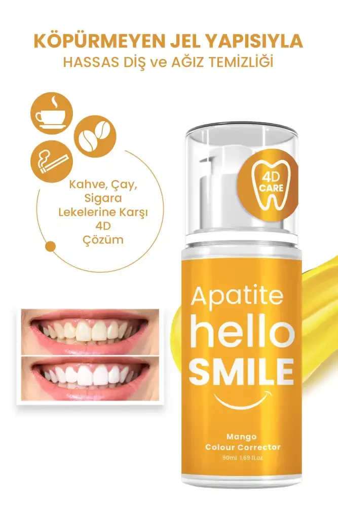 Apatite Hello Smile Mango Aromalı 4D Beyazlatıcı Diş Jeli - 3