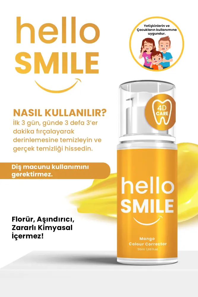 HELLO SMILE Mango Aromalı Anında Beyazlatıcı Diş Jeli - 7