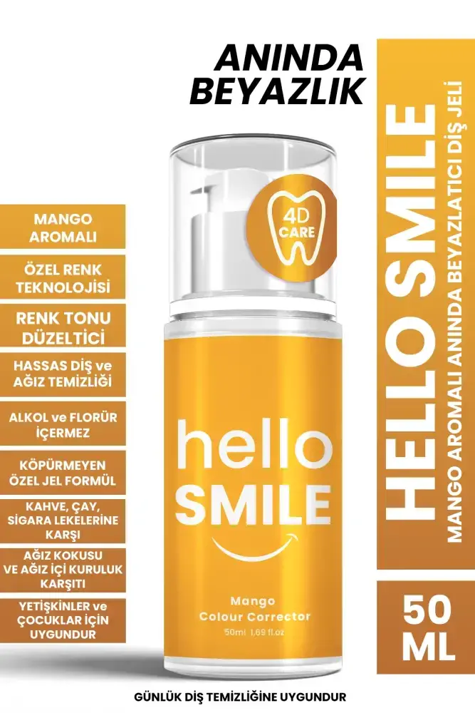 HELLO SMILE Mango Aromalı Anında Beyazlatıcı Diş Jeli 
