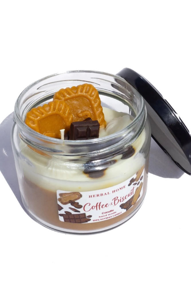 HERBAL HOME Coffee and Biscuit Candle 220 GR - HERBAL HOME