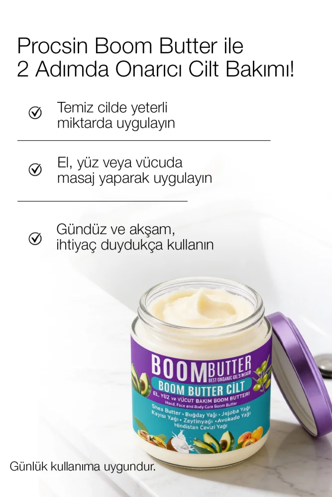 BOOM BUTTER 7 Yağ içeren Kuruluk Karşıtı Onarıcı Cilt Bakım Yağı 190 ML - 4