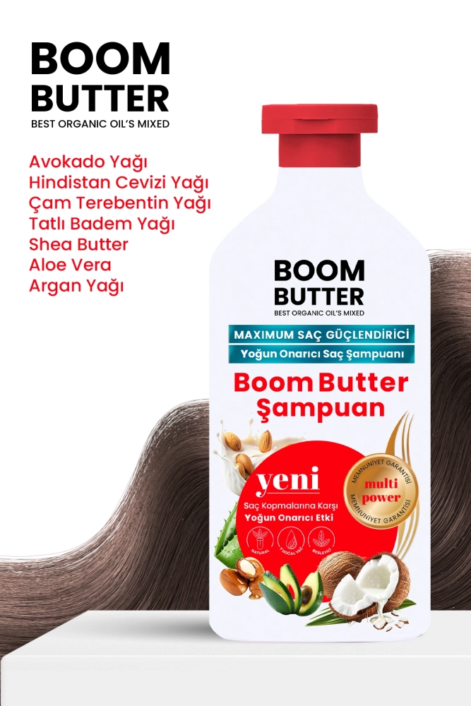 BOOM BUTTER 7 Yağ içeren Maksimum Güçlendirici Saç Şampuanı 400 ML - 3