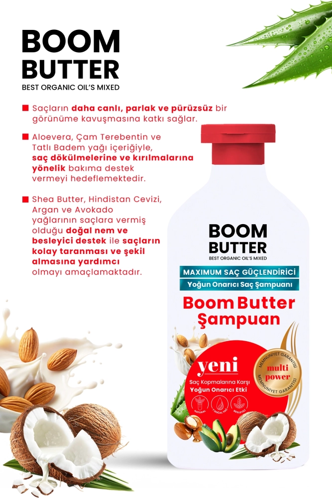 BOOM BUTTER 7 Yağ içeren Maksimum Güçlendirici Saç Şampuanı 400 ML - 4