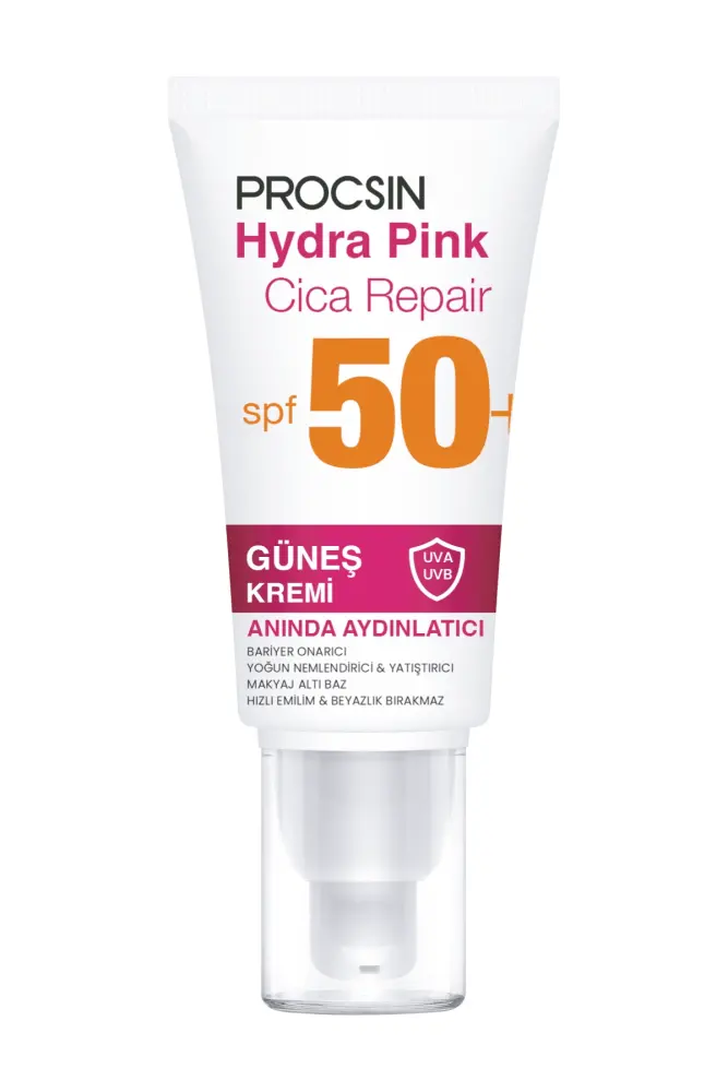PROCSIN Hydra Pink (PEMBE) Spf50+ Bariyer Güçlendirici Cam Cilt Güneş Kremi PA++++ - 7