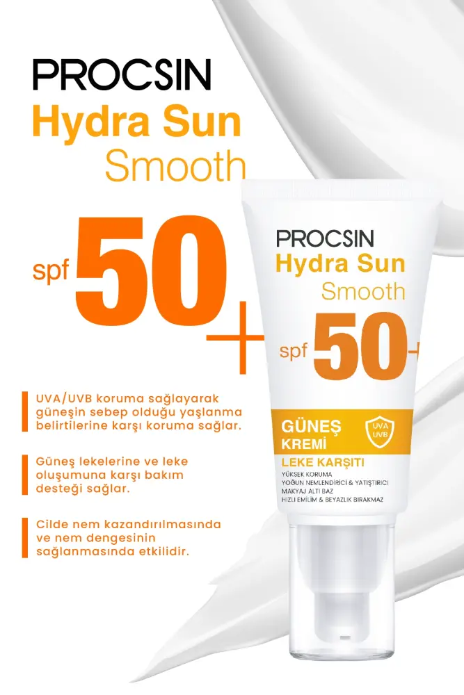 PROCSIN Hydra Sun Spf50+ Yoğun Nemlendirici Yatıştırıcı Leke Karşıtı Cam Cilt Güneş Kremi Pa++++ - 2