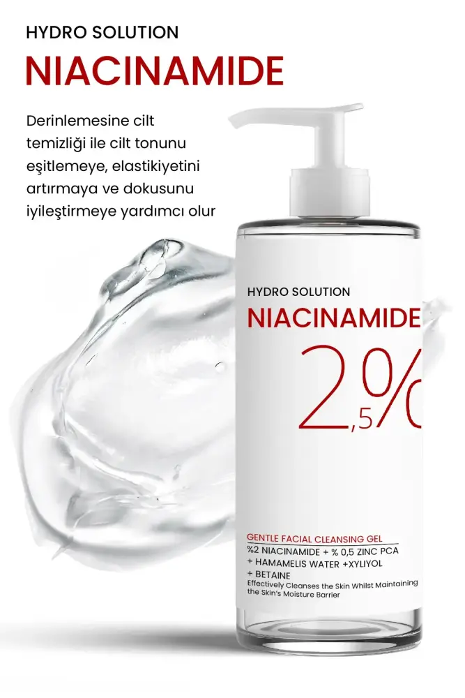 HYDRO SOLUTION Sensitive Niacinamide Face Cleansing Gel 200 ML - Thumbnail