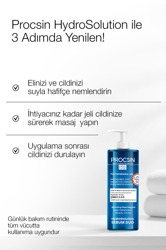 Hydrosolution Akne Karşıtı Yağ Dengeleyici Yüz Temizleme Jeli 400 ML - 5