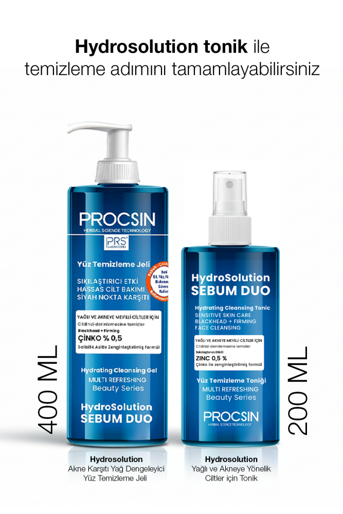Hydrosolution Akne Karşıtı Yağ Dengeleyici Yüz Temizleme Jeli 400 ML - 8
