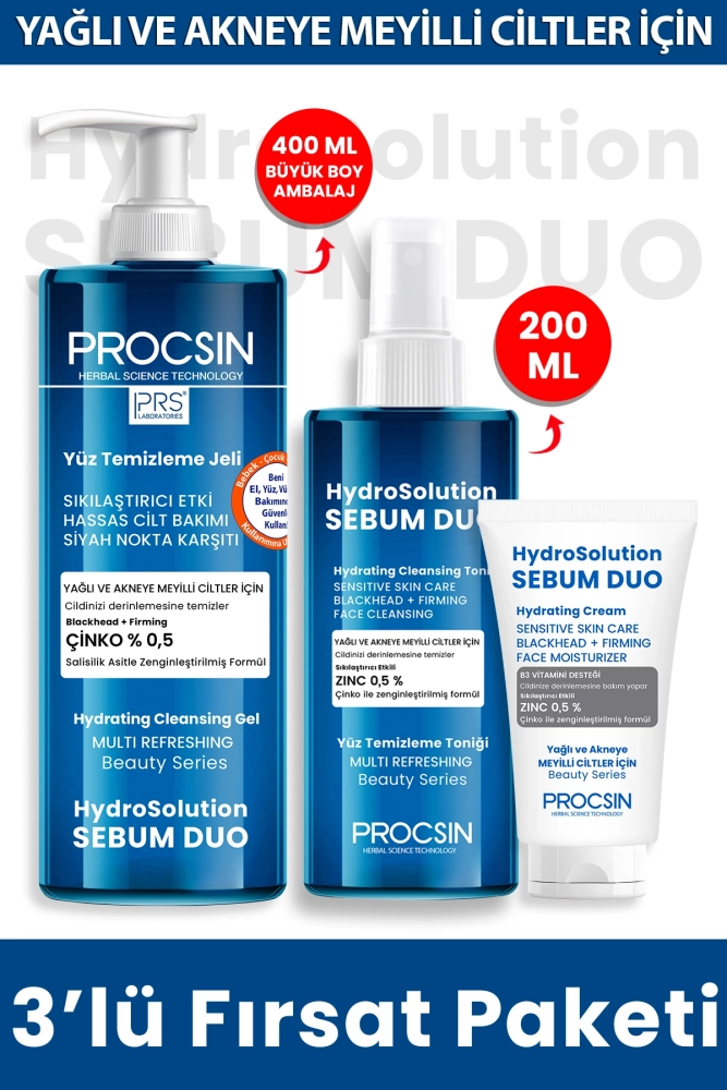 PROCSIN Hydrosolution Krem + Jel + Tonik Paketi - 1