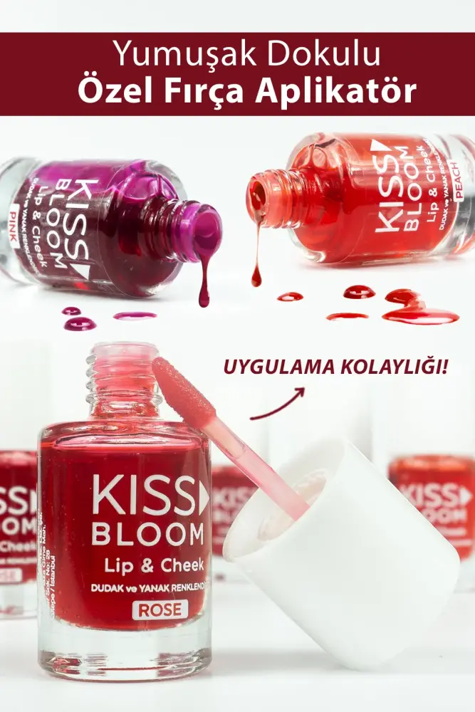 KISS & BLOOM Doğal Görünümlü Dudak ve Yanak Renklendirici Lip & Cheek Pink 11 ml - Thumbnail