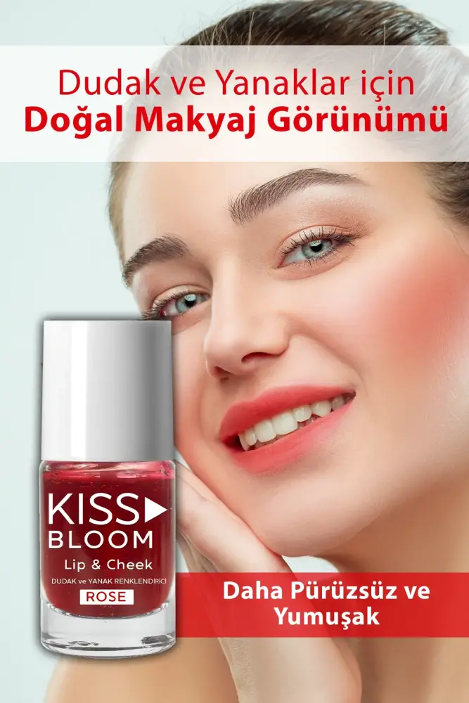 PROCSIN Kiss & Bloom Doğal Görünümlü Dudak ve Yanak Renklendirici Lip & Cheek Rose 11 ml - 2
